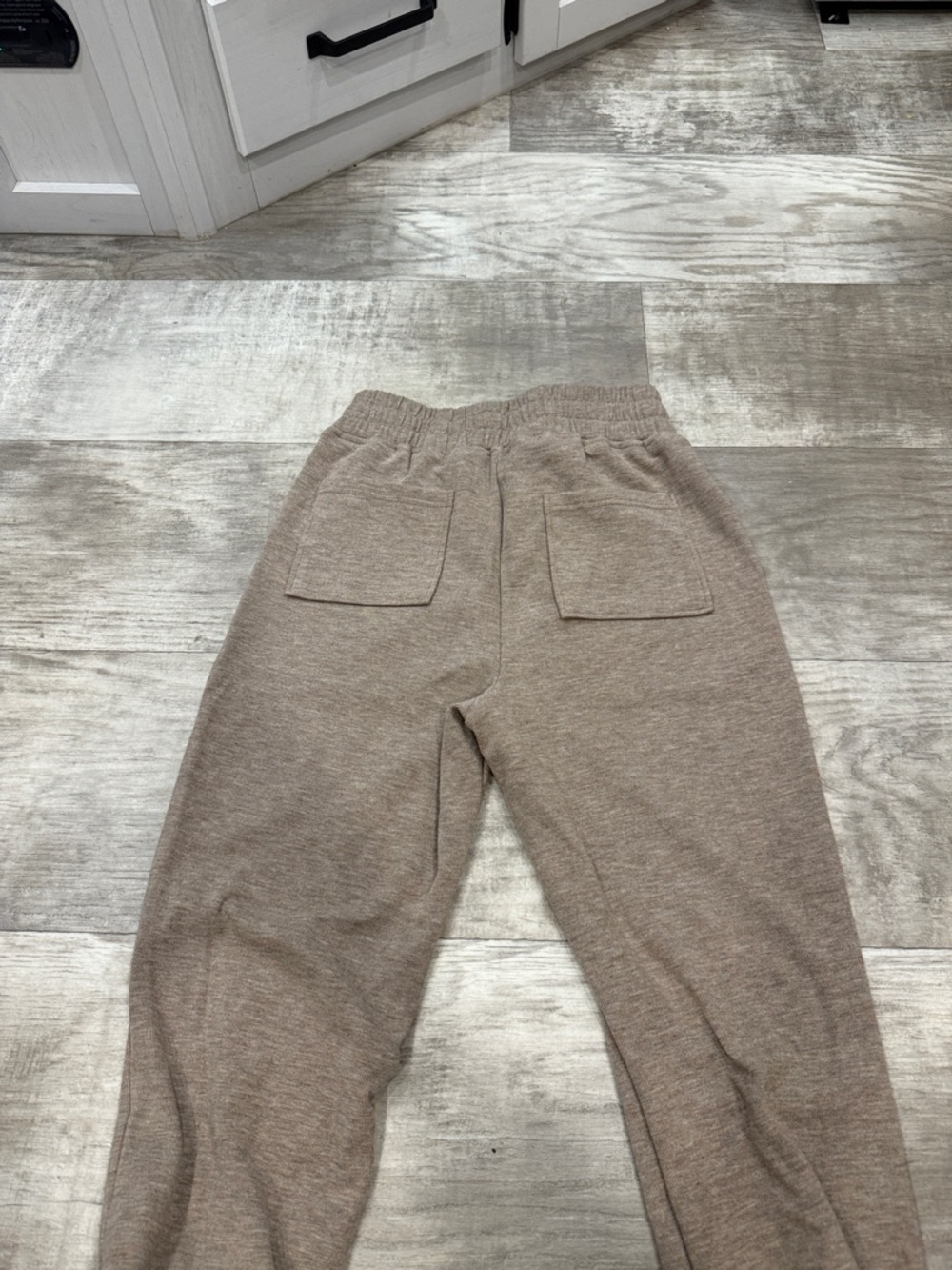 Moon River Beige Ribbed Drawstring Joggers - Picture 2 of 4